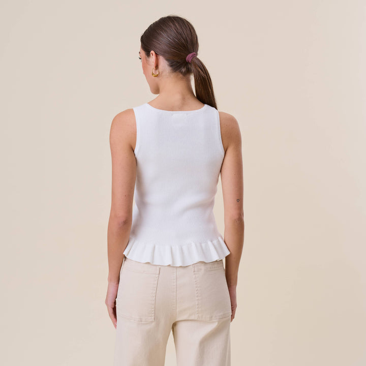 Ruffle Rib-Knit Top — Perpetua