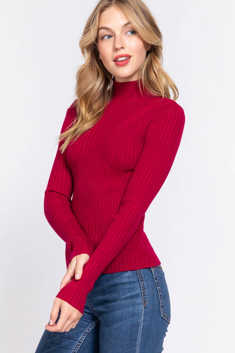 Fitted High-Neck Sweater — Linnea