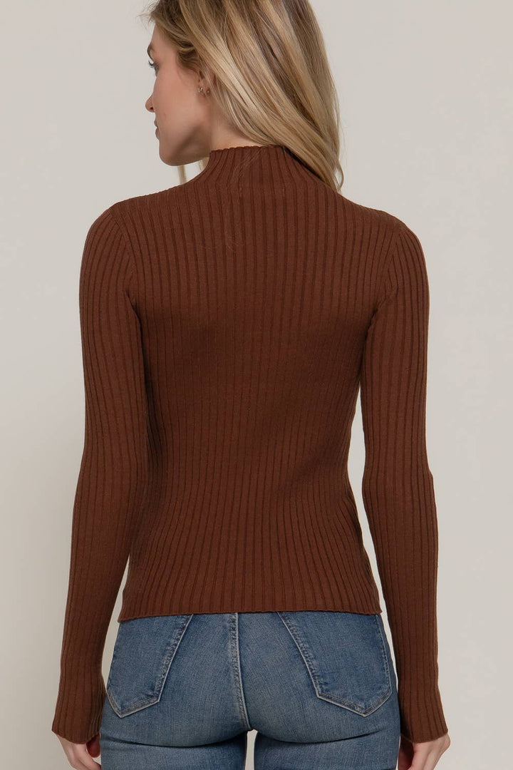 Fitted High-Neck Sweater — Linnea