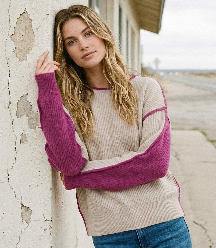 Colorblock Crewneck Sweater
