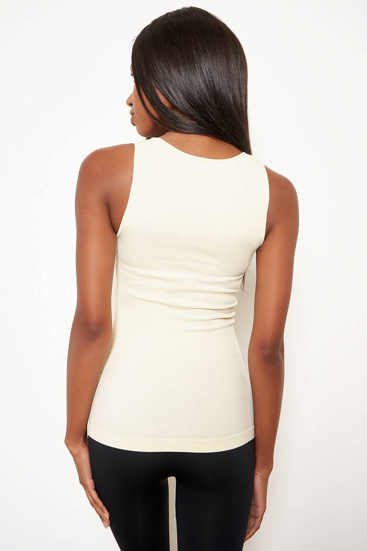 white seamless tank top for women