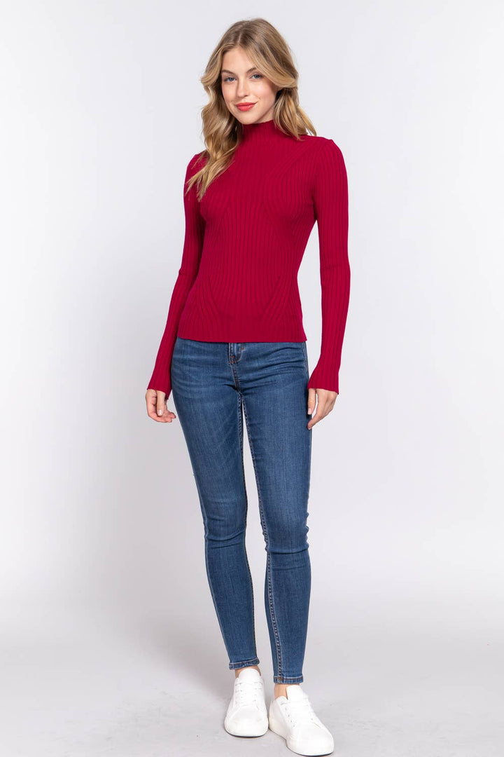 Fitted High-Neck Sweater — Linnea