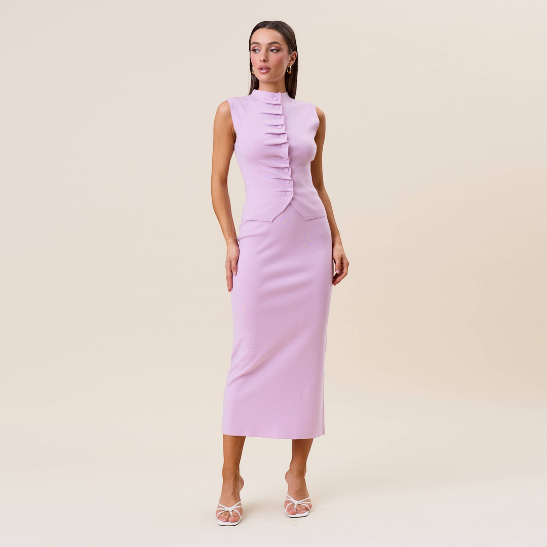 sculpted knit skirt set for women