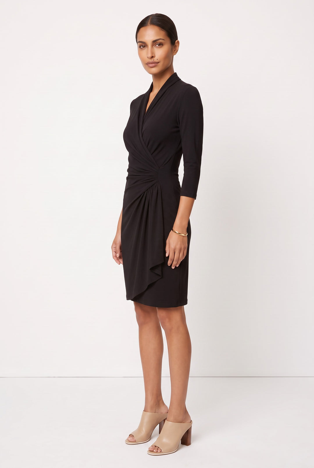 V-Neck Wrap Midi Dress — Kareen