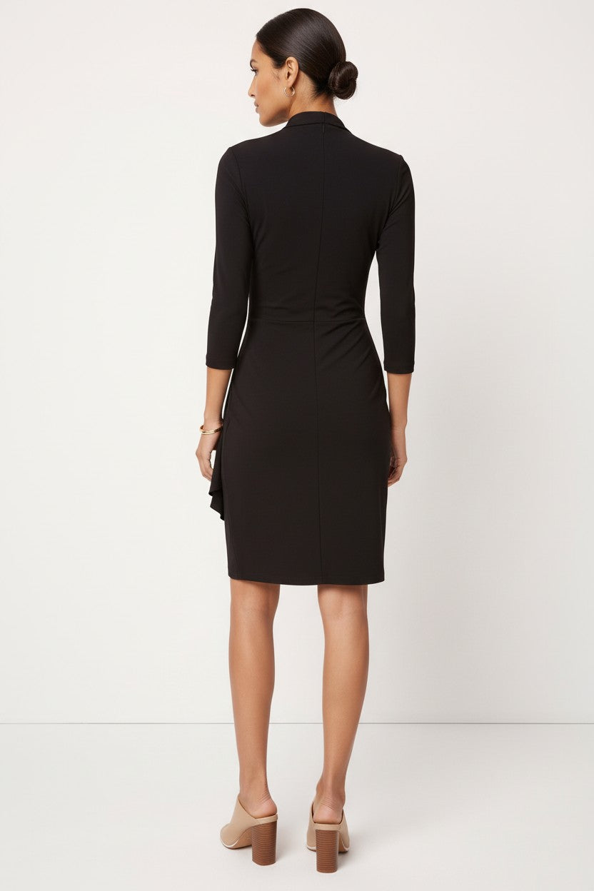 V-Neck Wrap Midi Dress — Kareen