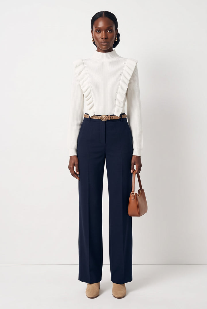 Ruffle Mock Neck Sweater — Natasha