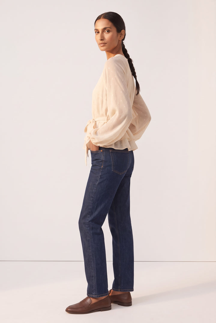 Semi-Sheer Embossed Blouse — Petra
