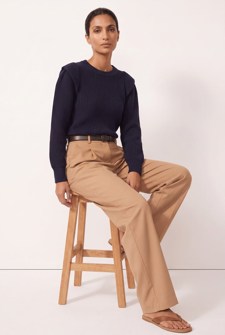 Shoulder-Detail Knit Top — Persephone