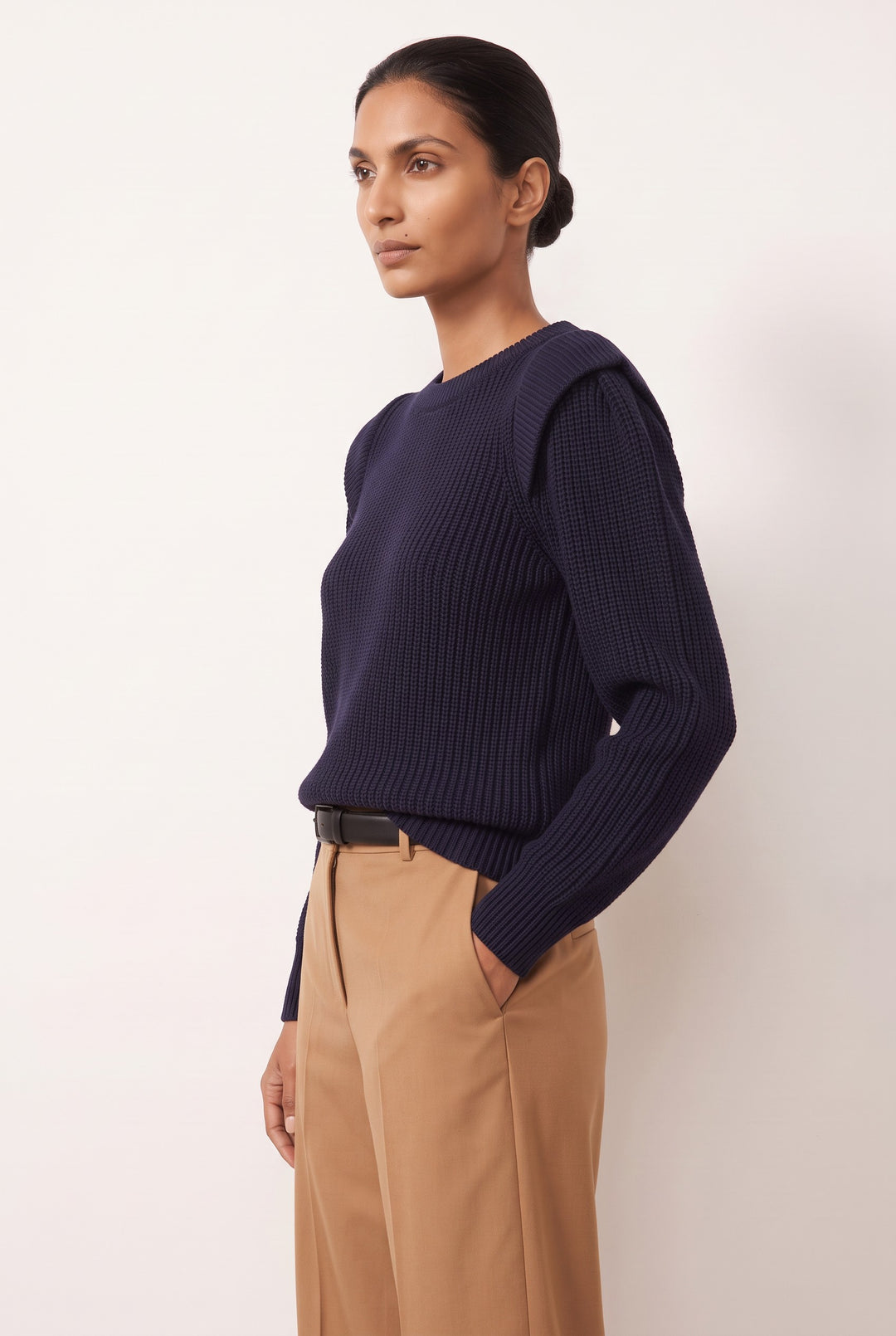 Shoulder-Detail Knit Top — Persephone