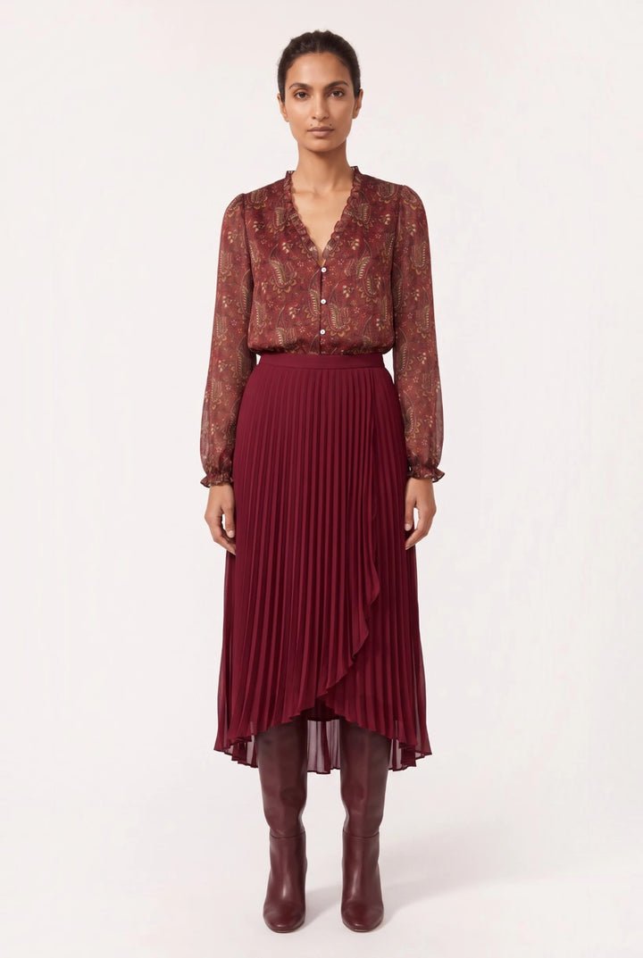 The Solene Pleated Midi Skirt