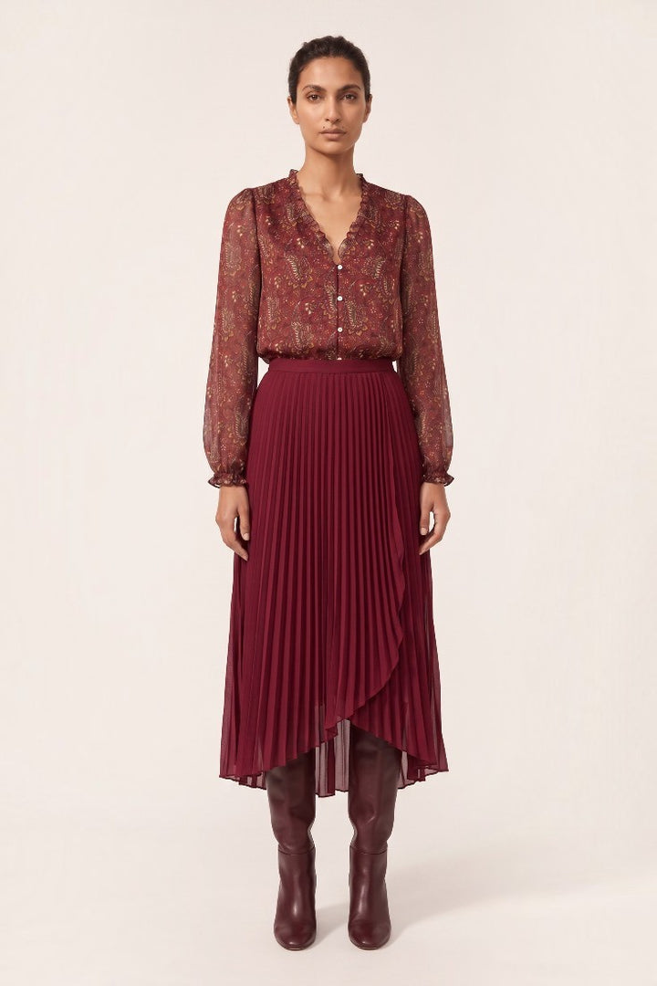 The Solene Pleated Midi Skirt