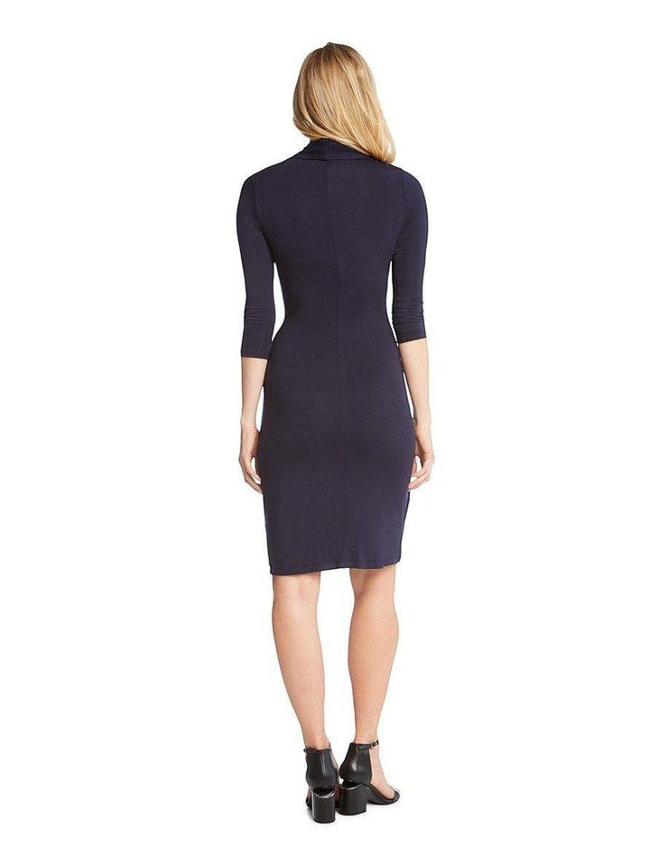 navy midi dress for women