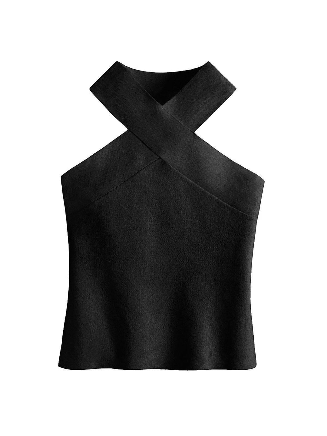 ribbed halter knit top for women