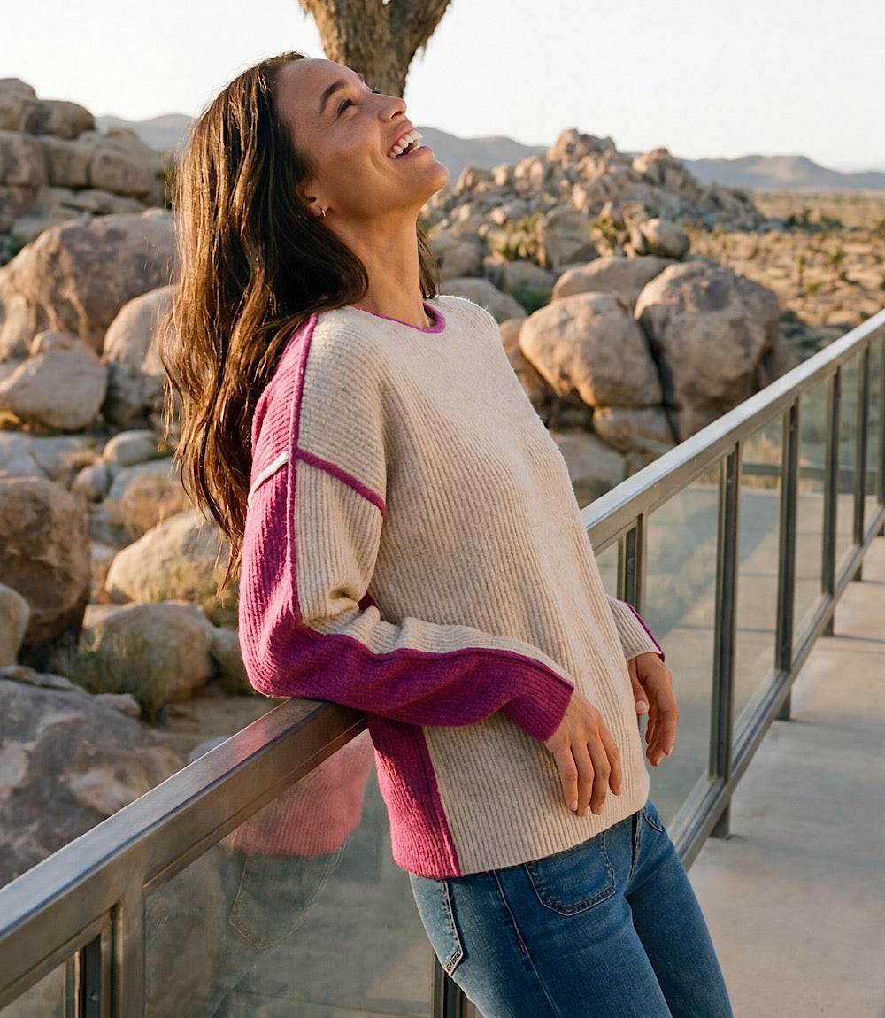 Colorblock Crewneck Sweater