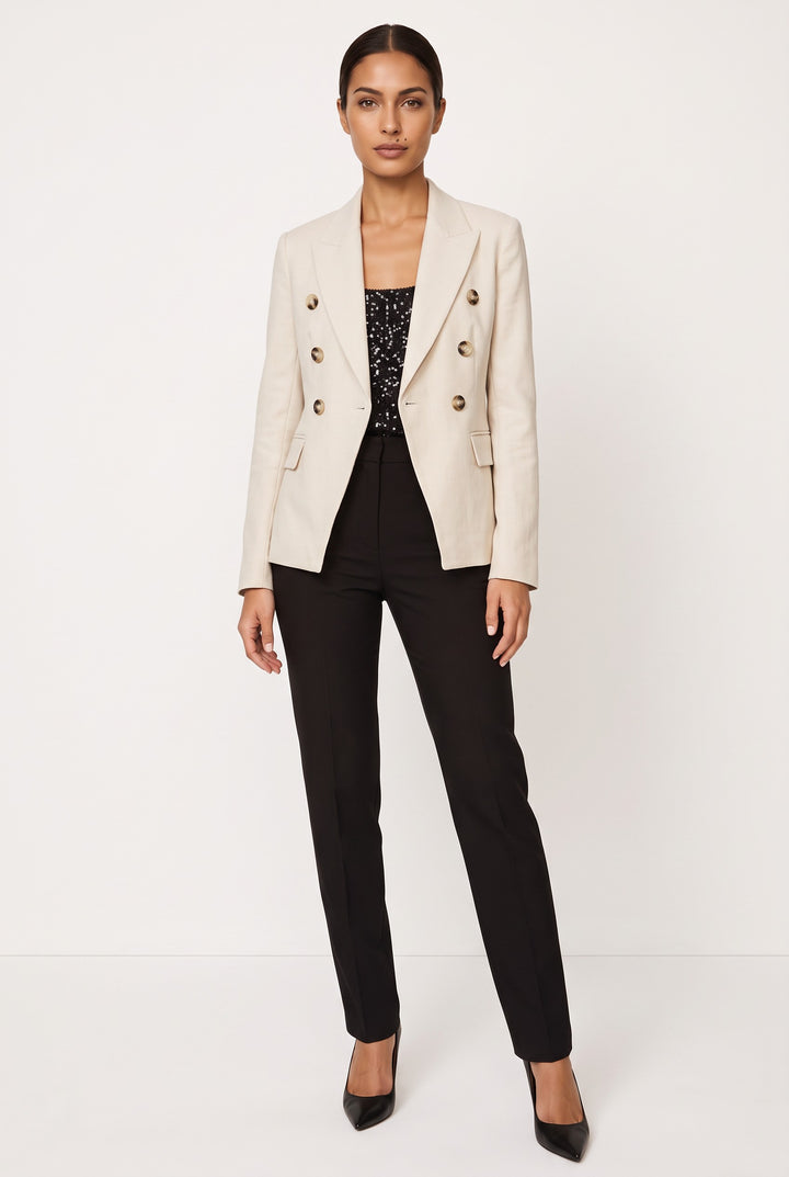 Double-Breasted Linen Blazer — Pandora