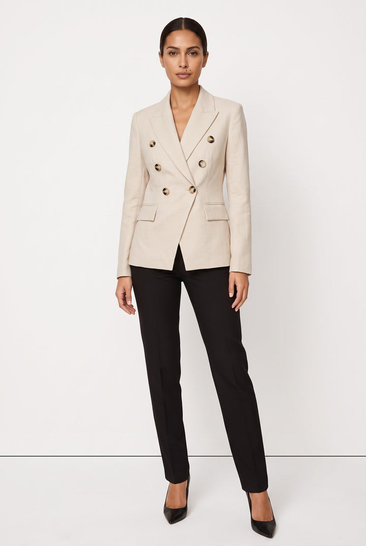 Double-Breasted Linen Blazer — Pandora