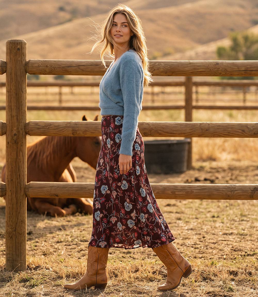 Bias Cut Midi Skirt