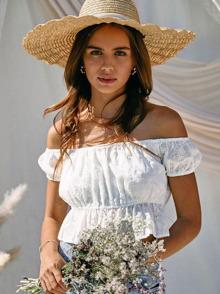 white off-shoulder top for women