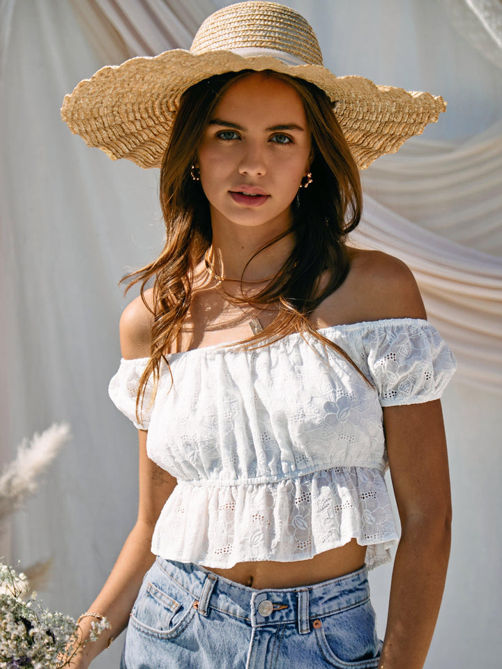 white off-shoulder top for women