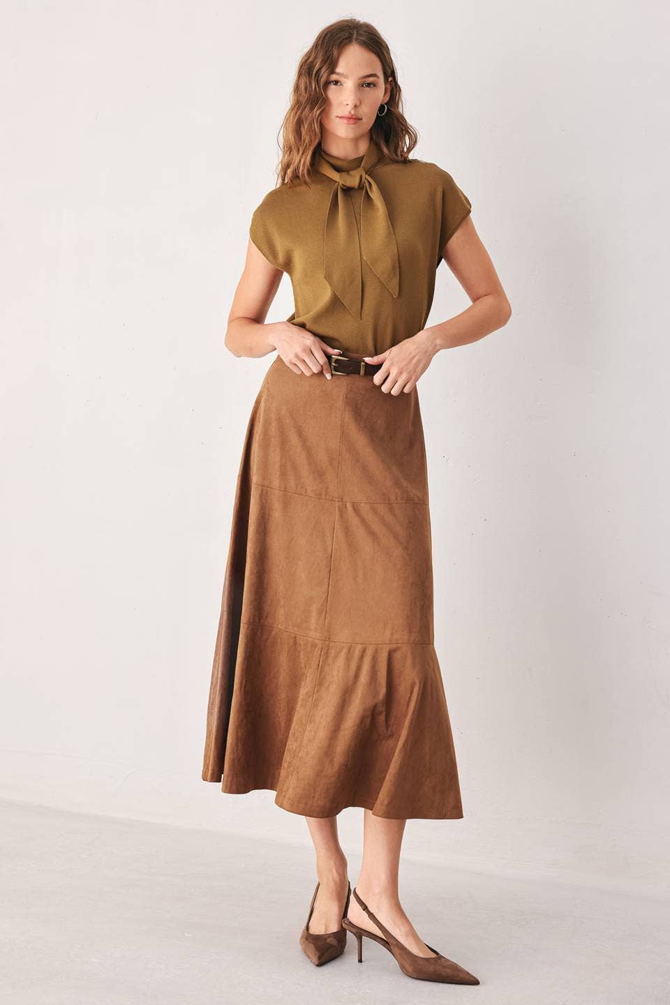 Tie-Neck Cap Sleeve Sweater — Hyacinth