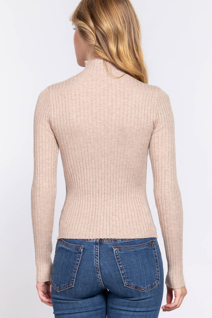 Fitted High-Neck Sweater — Linnea
