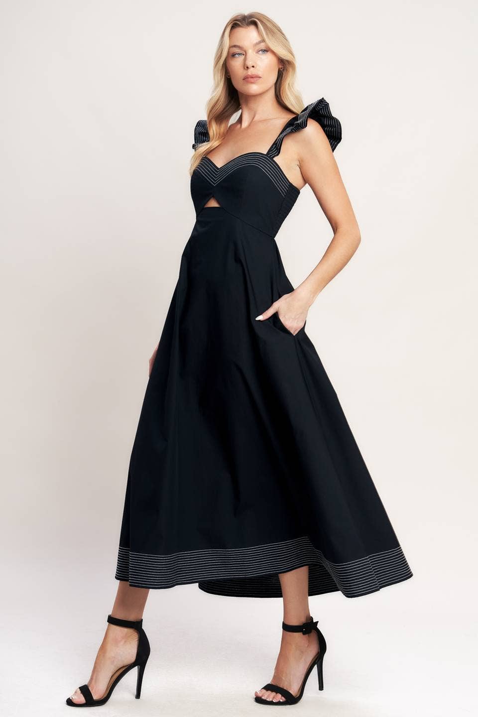 black midi dress for women