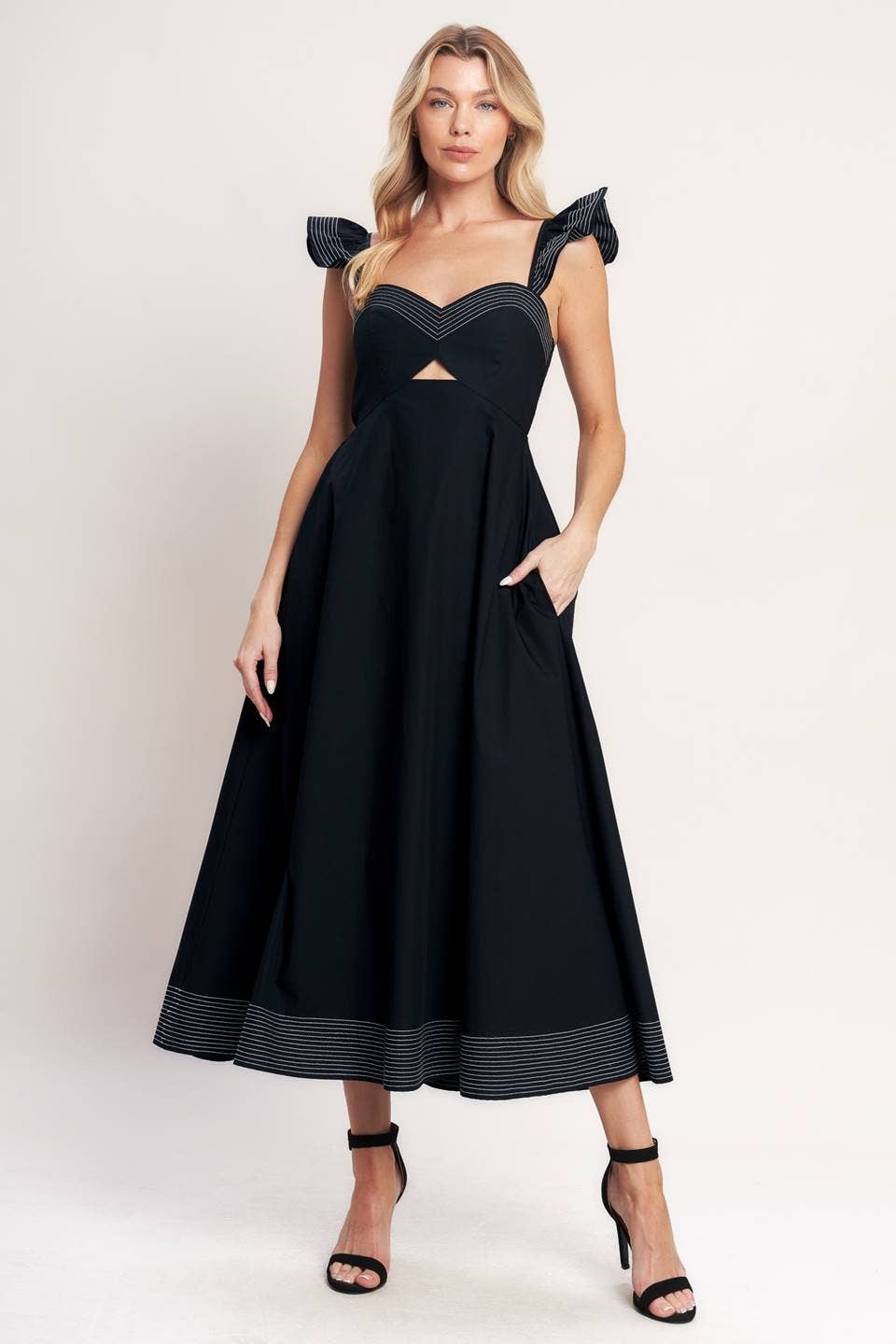 black midi dress for women
