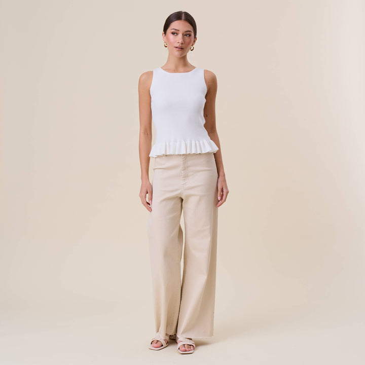 Ruffle Rib-Knit Top — Perpetua