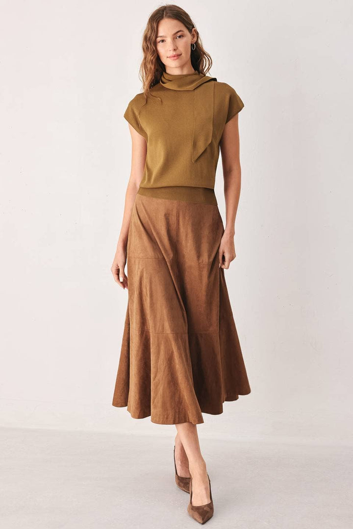 Tie-Neck Cap Sleeve Sweater — Hyacinth