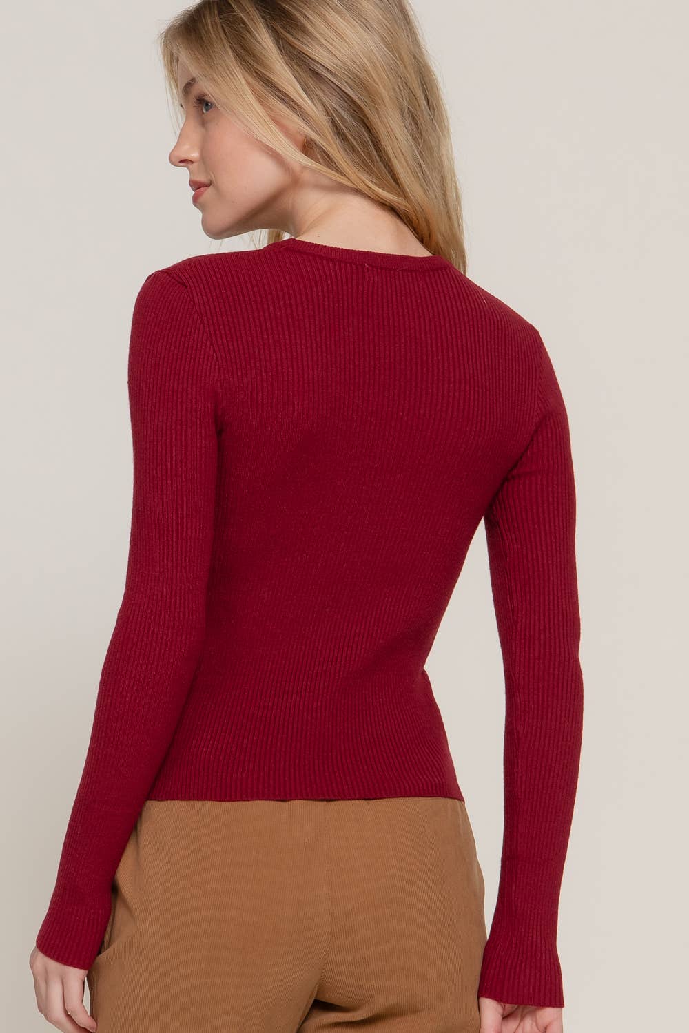 Ribbed Crewneck Sweater — Clementine