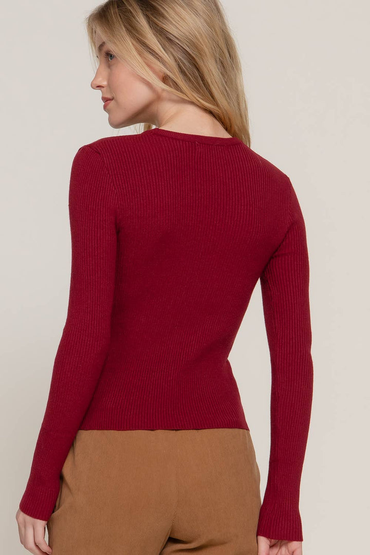 Ribbed Crewneck Sweater — Clementine