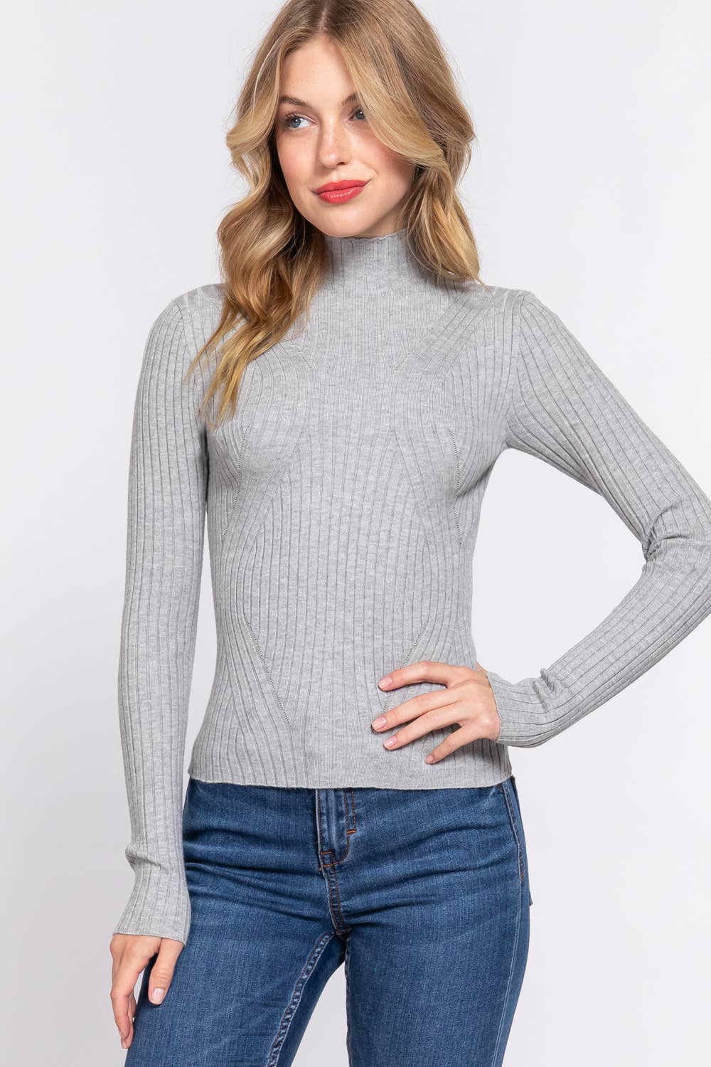 Fitted High-Neck Sweater — Linnea
