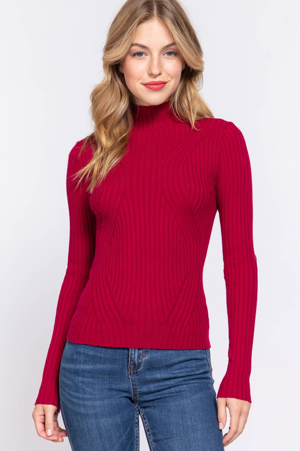 Fitted High-Neck Sweater — Linnea