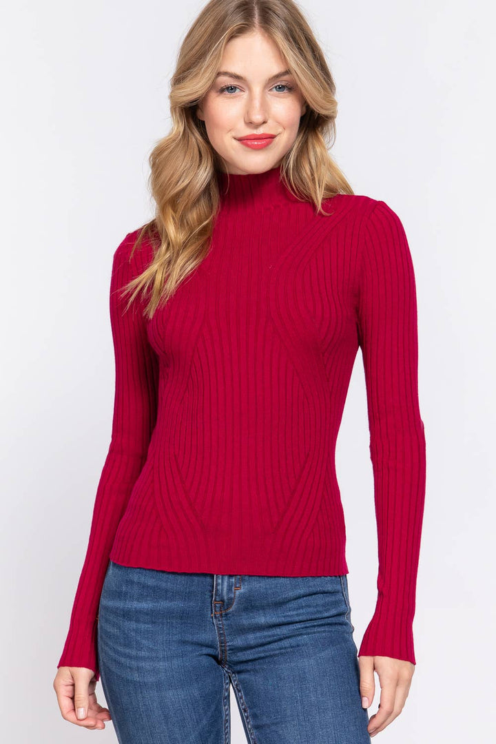 Fitted High-Neck Sweater — Linnea