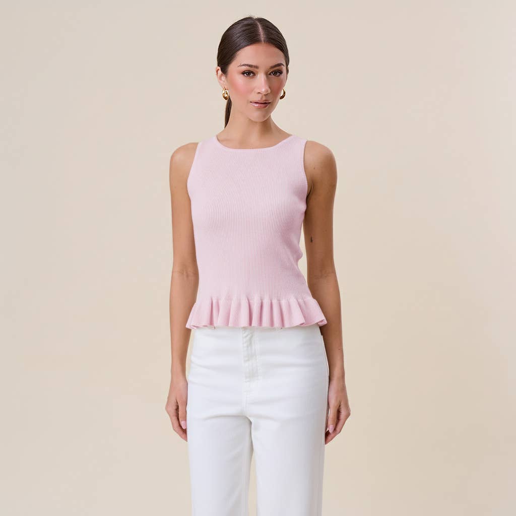 Ruffle Rib-Knit Top — Perpetua