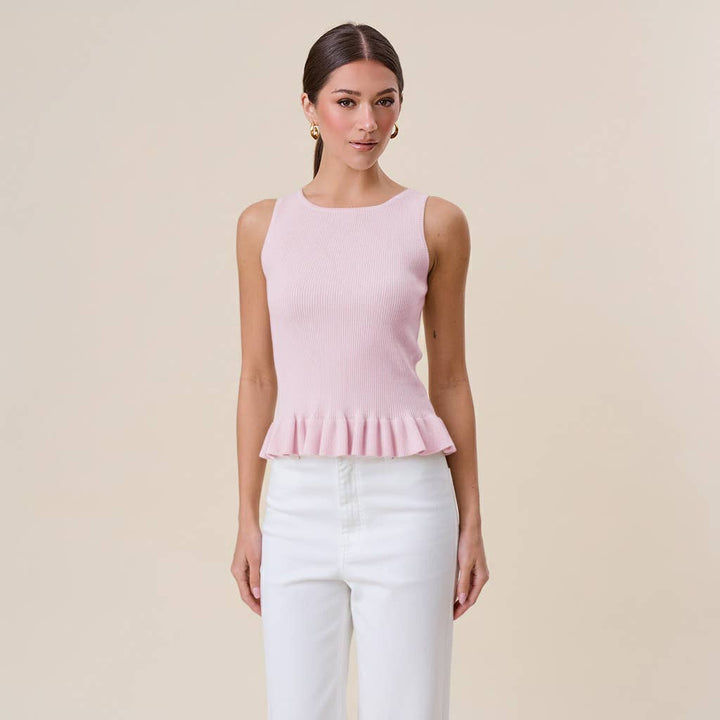 Ruffle Rib-Knit Top — Perpetua