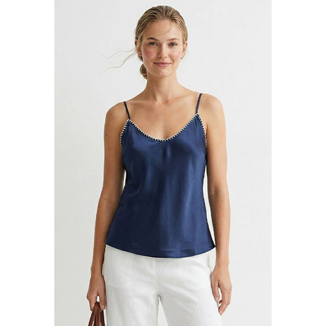 Whipstitch Satin Camisole — Yesenia