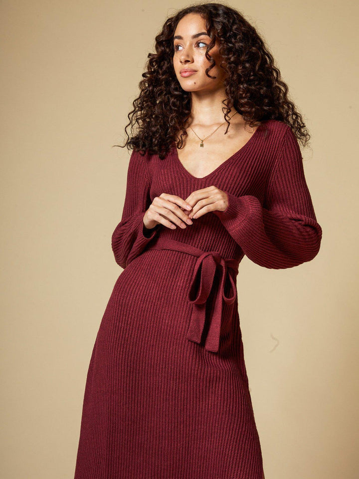knit midi dress for women