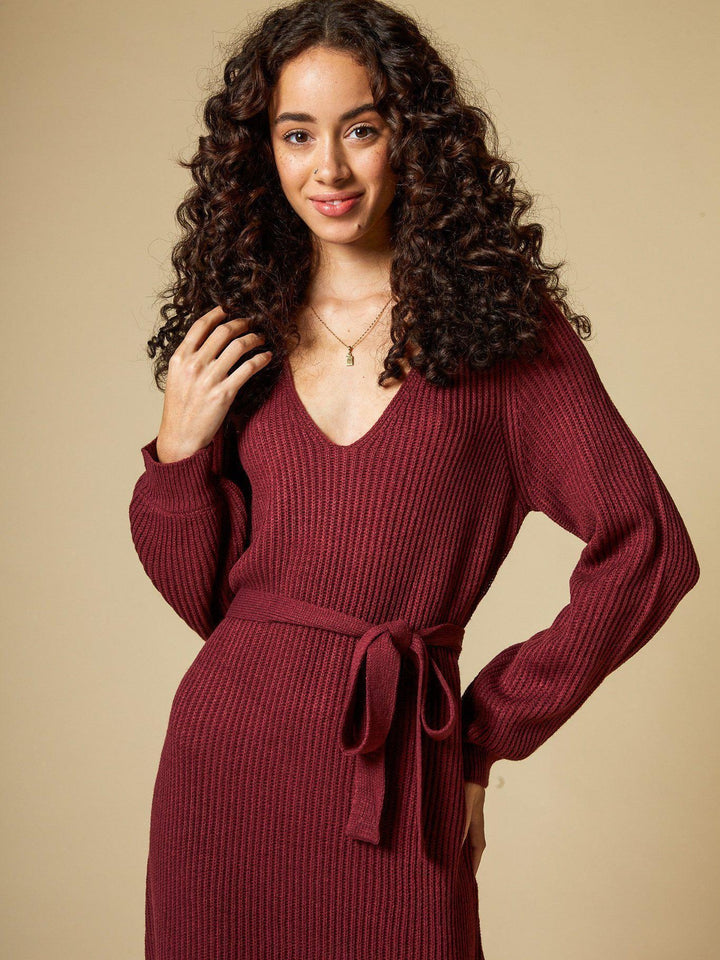 knit midi dress for women