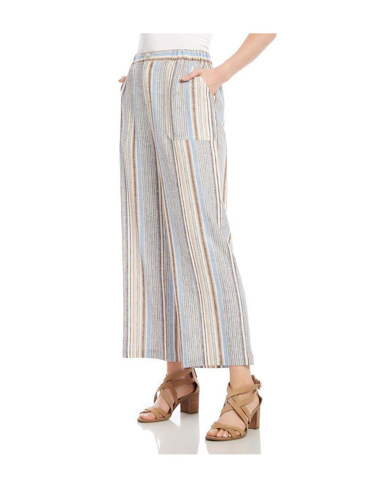linen cropped wide-leg pant for women