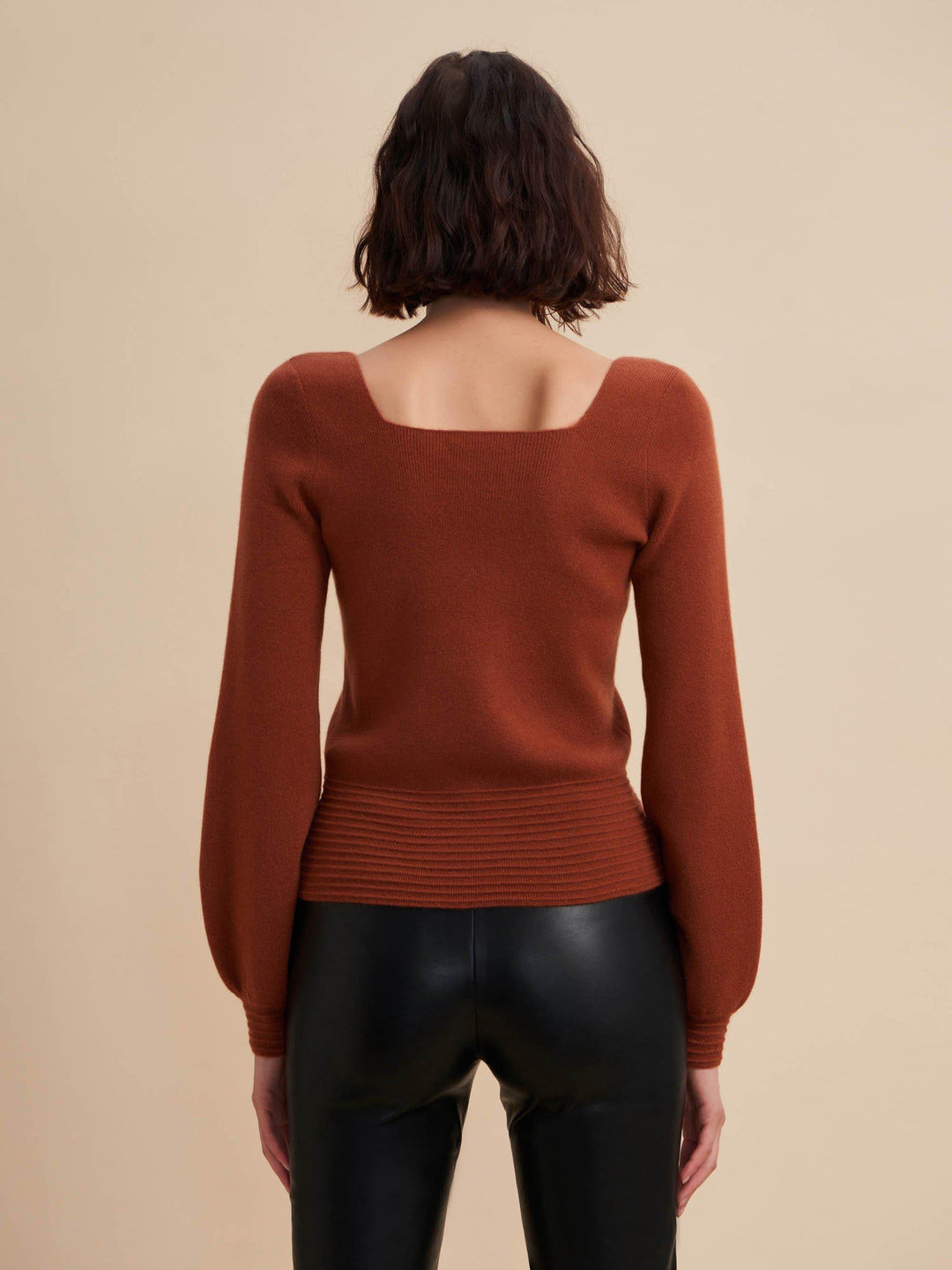 square-neck knit top for women
