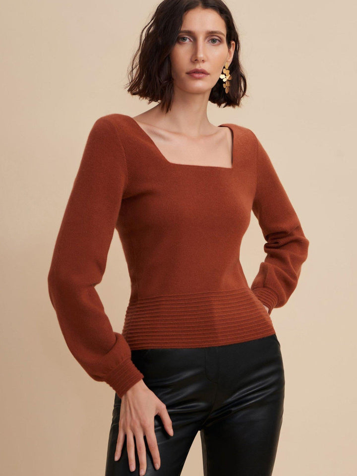 square-neck knit top for women