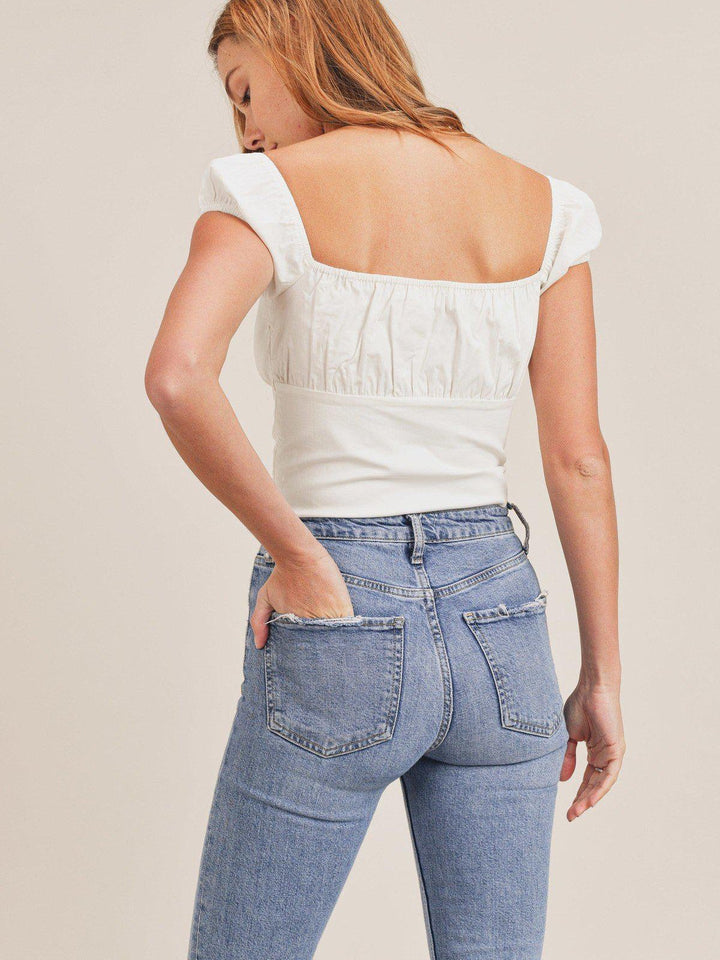 tie-front cropped top for women