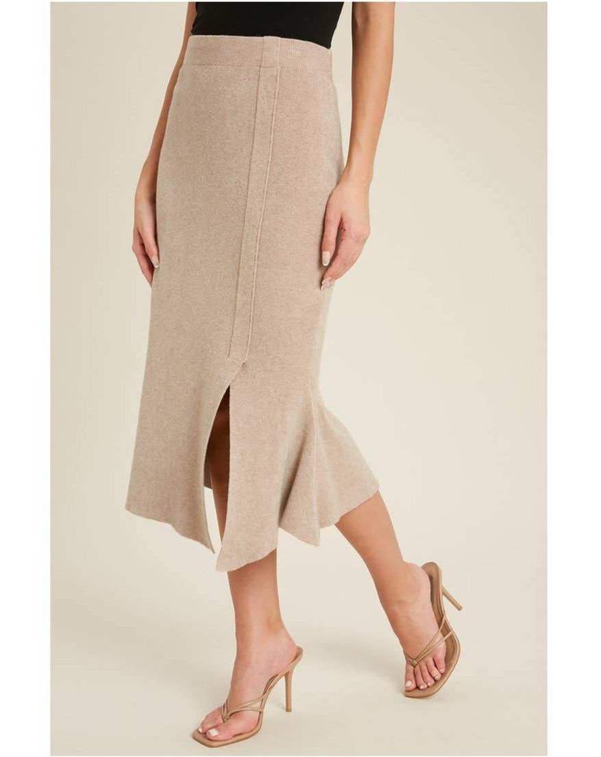 black knit midi dress for women