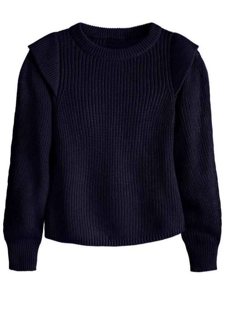 CAL JUNE The Sienne Knit Top in True Navy