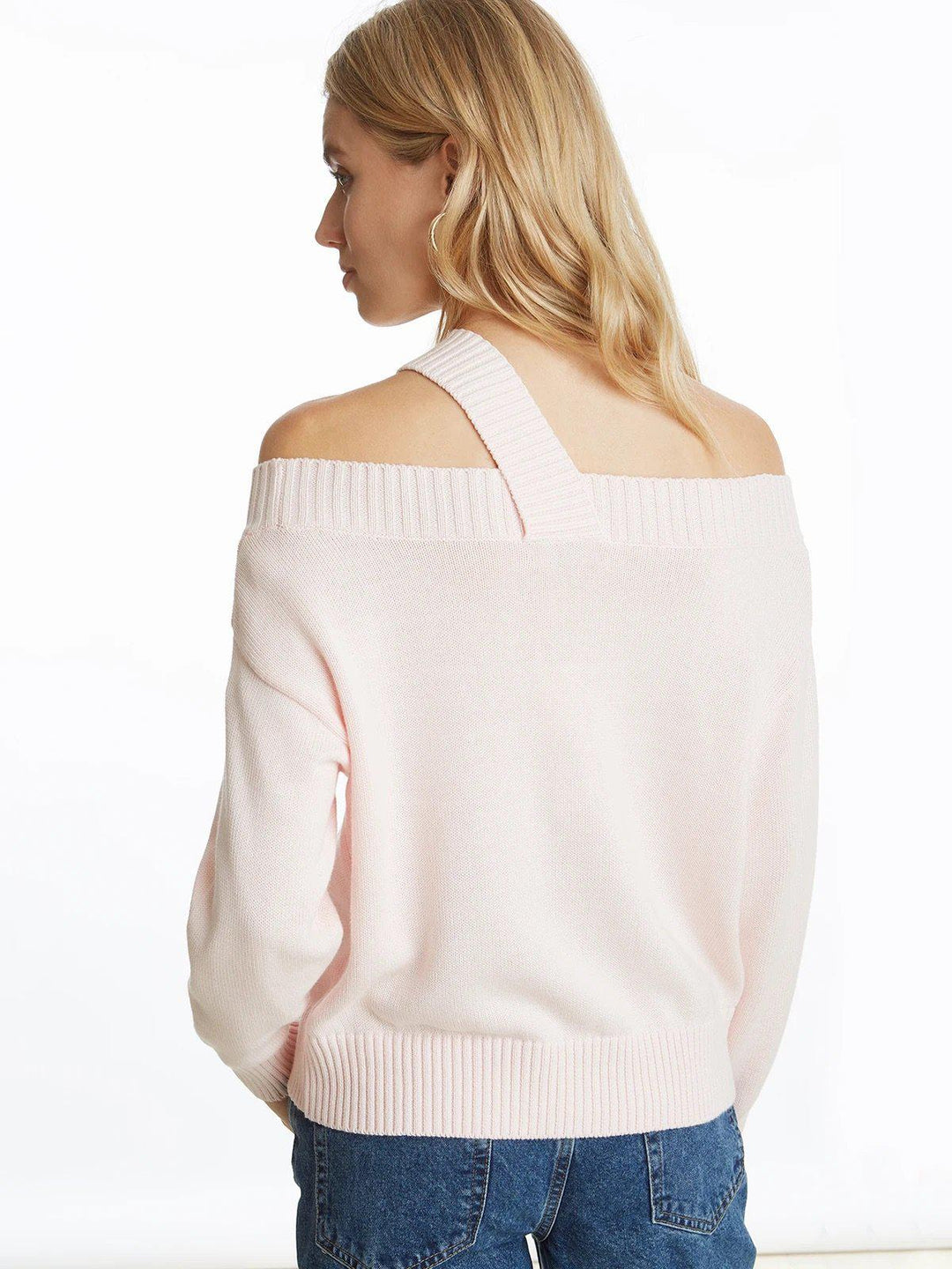 CAL JUNE The Tessie Off-Shoulder Knit Top in Black