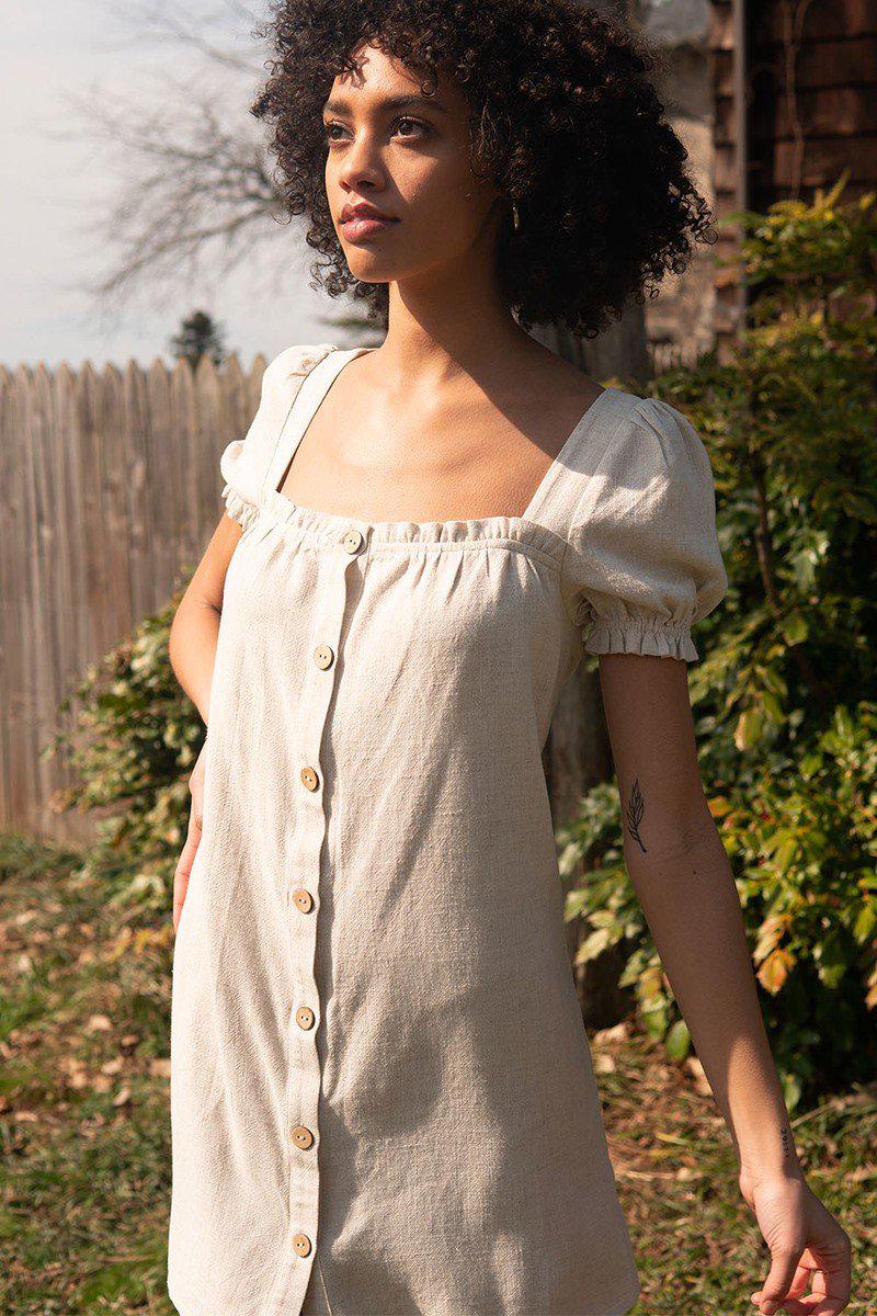 linen mini dress for women