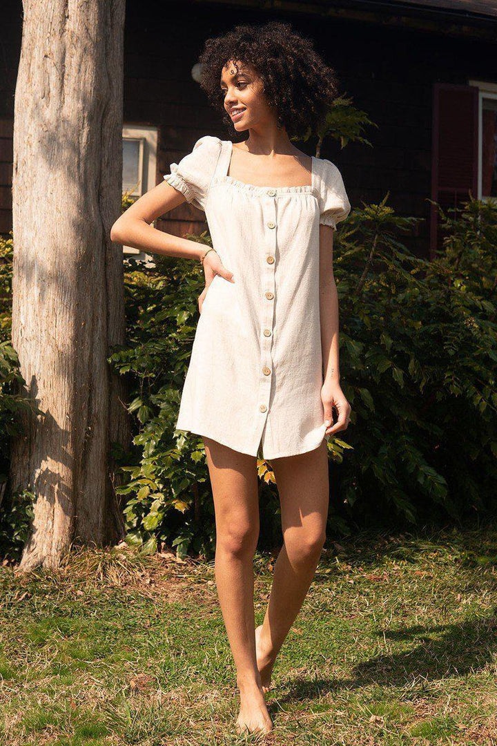 linen mini dress for women