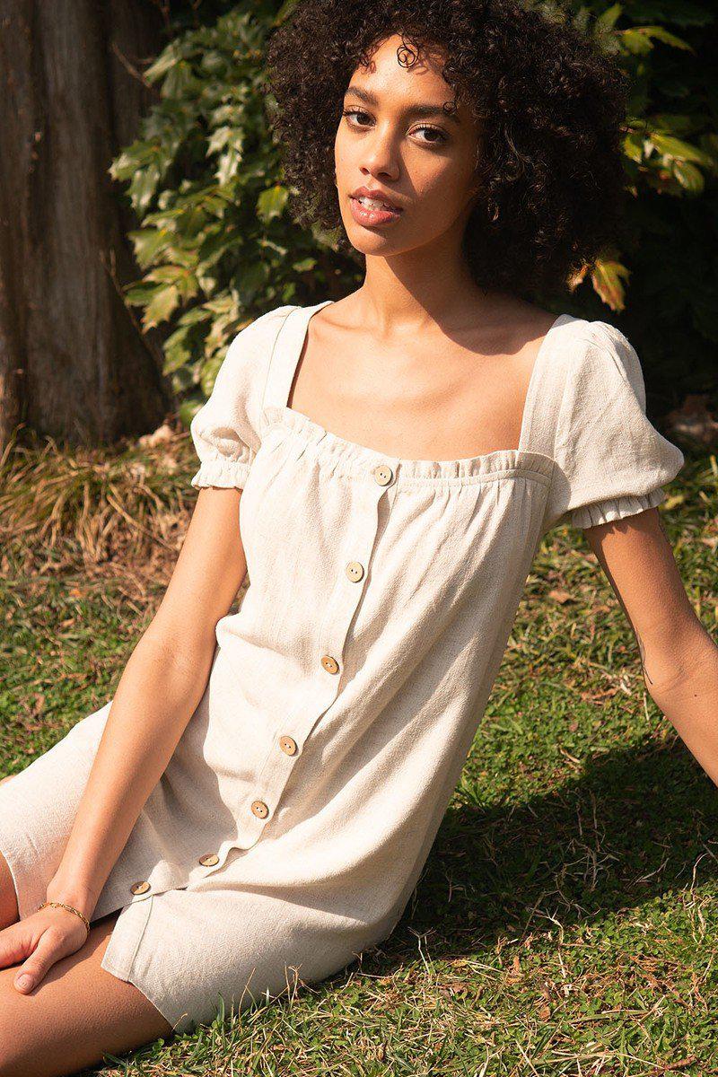 linen mini dress for women