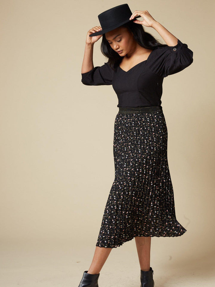 pleated midi dress for women